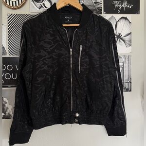 Ashley By 26 International Black Camouflage Bomber Jacket